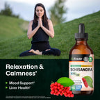 BIO KRAUTER® Schisandra for Calm & Relaxation - Pure Vegan Mood Support Supplement - Liquid Schisandra Berry 4 Fl.Oz - Natural Calm Drops 650 mg per Serving, 56-Day Supply, Alcohol & Sugar Free