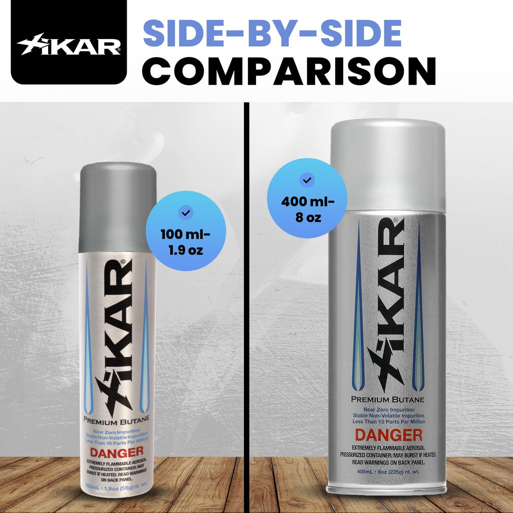 XIKAR PUROFINE Premium Butane Fuel Refill (400ml) 0 Impurities - Ultra Refined, Food Grade, Culinary Butane Refill for Torch & Lighter - Jet Flame Lighter Fuel & Kitchen Torch Refills (4 Pack/8oz)