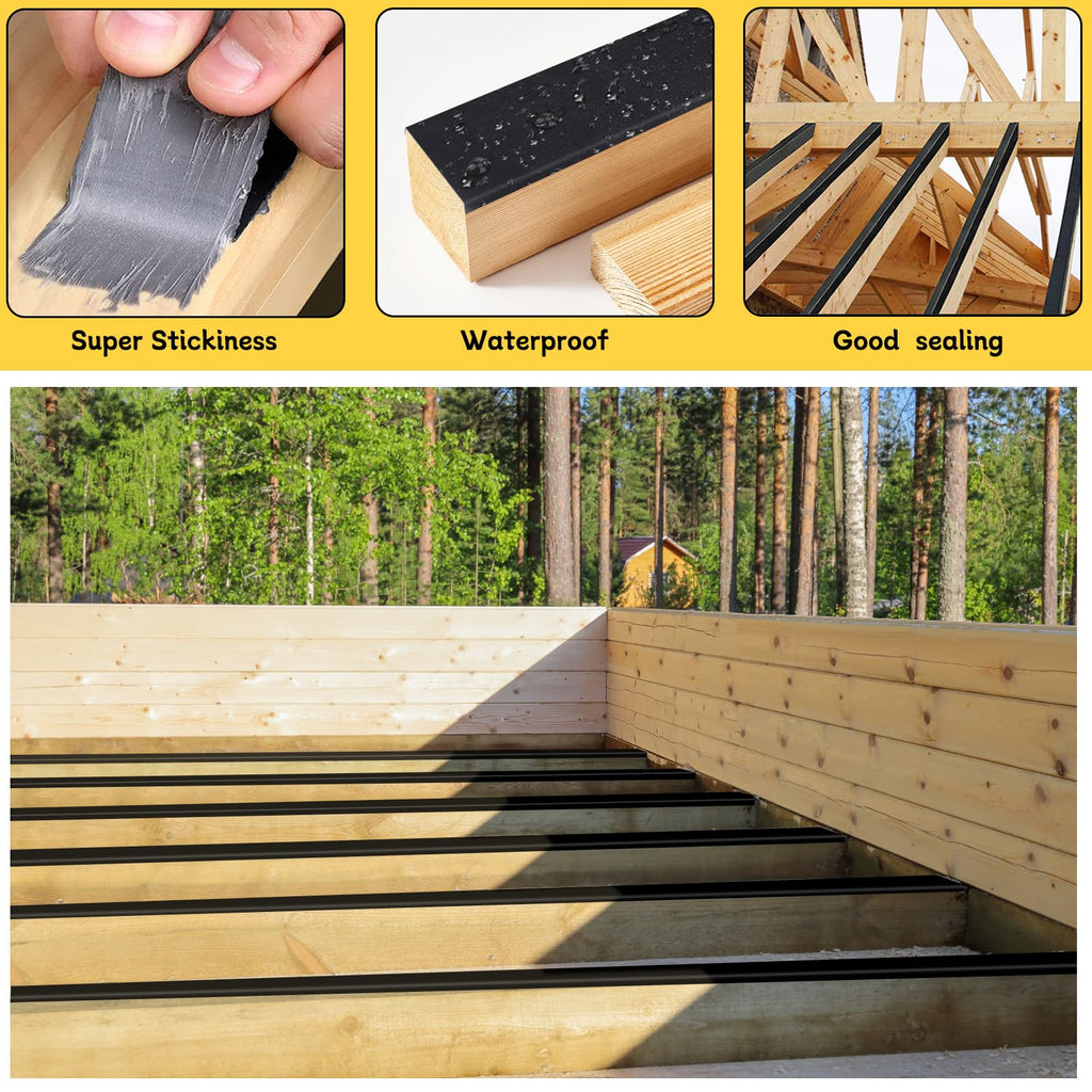 Hanotic Joist Tape for Decking 2" x 50', 1 Rolls Weatherproof Butyl Sealant Tape - Waterproof and Anti-Corrosion for Extend Deck Life for Wood Joists Beams Roof Rv