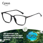 Cyxus Blue Light Blocking Glasses Men Woman Square TR90 Frame Anti Eyestrain Office Computer Gaming Study 8208