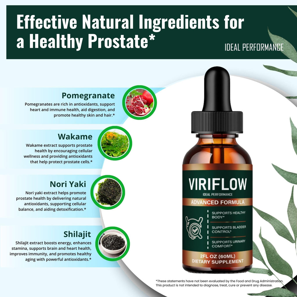 ViriFlow Drops, Official ViriFlow Prostate Health Supplements for Men - Maximum Strength, All Natural Support Droppers for Daily Wellness, Advanced Viri Flow Health Reviews (1 Pack)