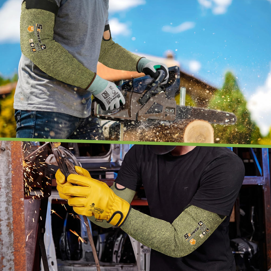 Schwer 2 Pairs CORE ANSI A5 Cut Resistant Sleeves, Flame-resistant, S081