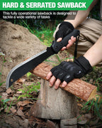 Mossy Oak Machete with Saw, 19-Inch Heavy Duty Machete with Sheath