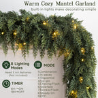 9FT Pre-lit Christmas Garland with Lights Cedar Garland Christmas Decor
