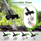 Walensee Rotary Cultivator, Hand Tiller for Soil Mixing or Reseeding