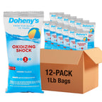Doheny's Chlorine-Free Oxidizing Shock | Fast-Dissolving | Removes Chloramines & Boosts Free Chlorine | Safe to Swim 15 Minutes After Application | 12 x 1lb Bags (12lb Total)