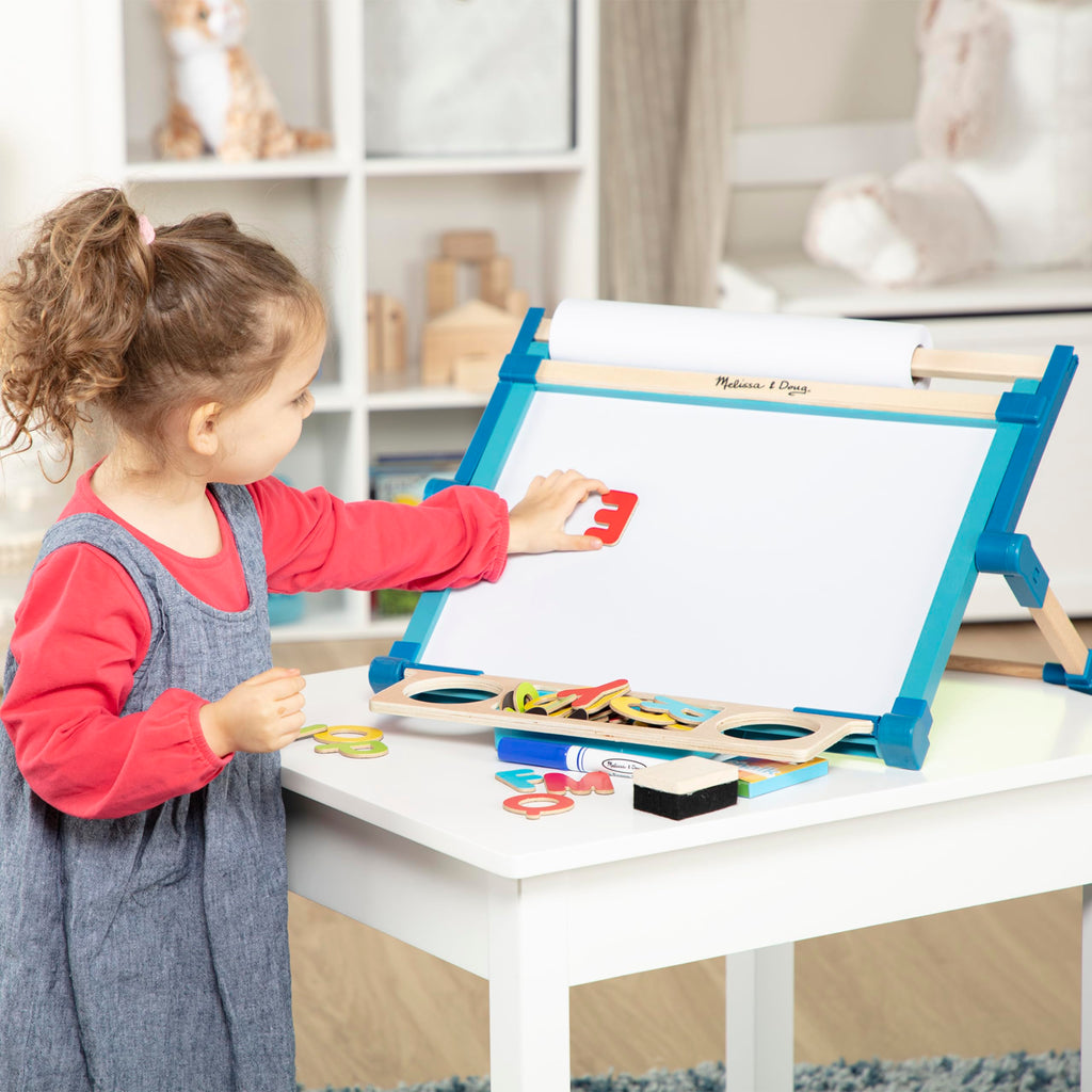Melissa & Doug Deluxe Double-Sided Tabletop Easel, Arts & Crafts, 42 Pieces, 17.5” H x 20.75” W x 2.75” L, Great Gift for Girls and Boys 3, 4, 5 Year Olds and Up