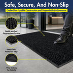Notrax 109 Industrial Door Mat, 3' x 4' Charcoal, Made in the USA