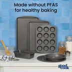 GoodCook Everyday Nonstick Baking Sheet Set, 3 Pack Includes Small (13×9) Medium (15×1) and Large (17×11) Pans Carbon Steel Construction Cookie Sheets Bakeware Set, Gray