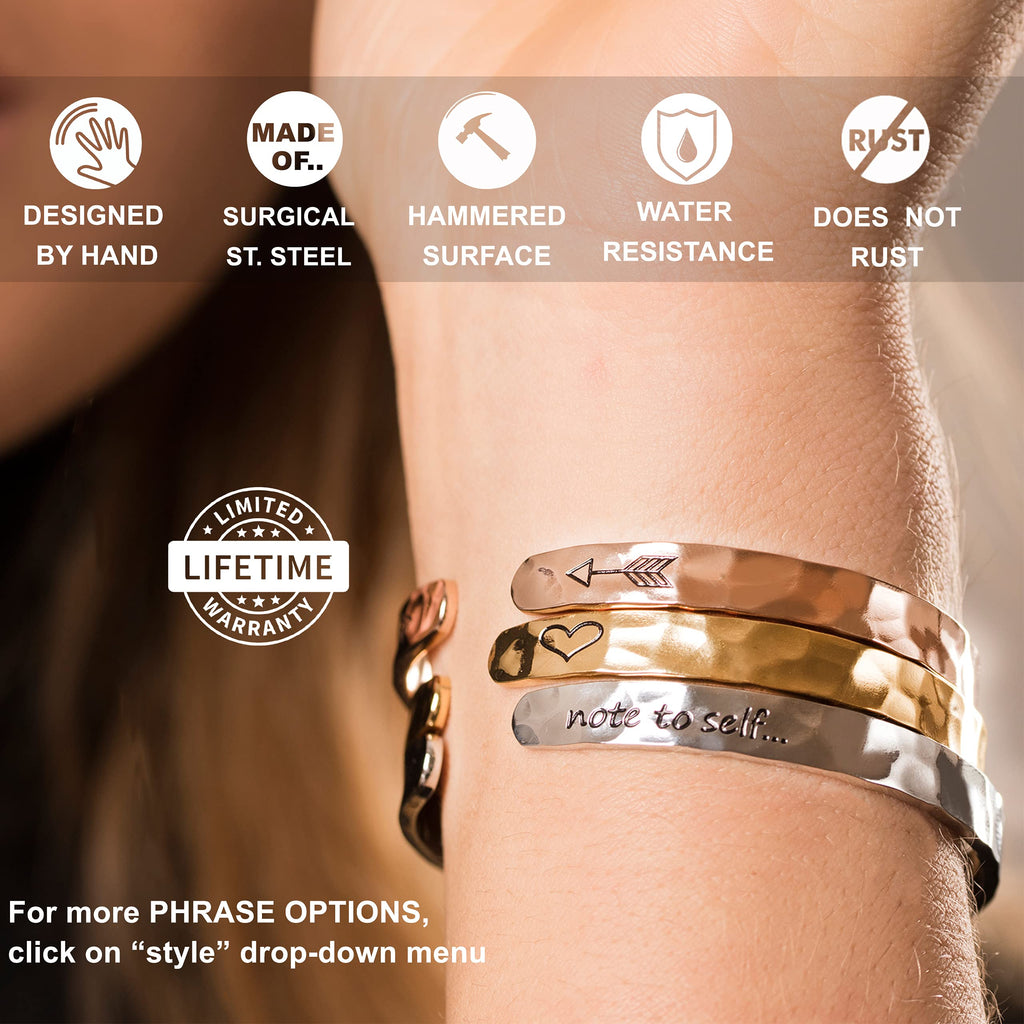Carviell Gold Friendship Bracelet – “A True Friend Is the Greatest of All Blessings” Engraved Cuff, Best Friend Jewelry Gift for Women & Teens, BFF Bracelet, Stainless Steel Inspirational Bangle