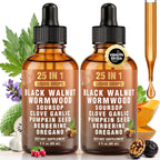 Royavita 25-in-1 Liposomal Wormwood Black Walnut Clove Parasite Cleanse with Clove, Garlic, Pumpkin Seed, Oregano & Berberine – 98% Absorption for Superior Digestive Health & Balance, 2 * 90ml