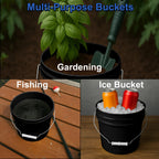 MKS Plastics 1-Gallon Bucket with Airtight Lid – Made in USA, Food Grade BPA Free Plastic, Heavy Duty Multi-Use, Metal Handle with Grip, Stackable Storage – Black, 3 Pack