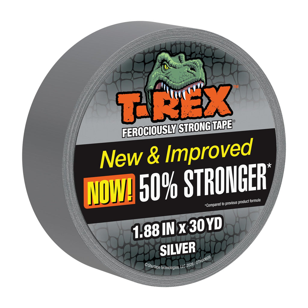 T-REX Tape Heavy Duty Duct Tape with UV Resistant & Waterproof Backing for Ferociously Strong Repairs, 1.88" x 30 yd, Gunmetal Gray, 1 Roll