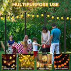AHRLHR 6 Pack String Light Poles, Outdoor String Light Pole 10 ft Forked Metal Light Pole with Adjustable Outdoor Light Stand, Deck, Backyard, Garden, Wedding, Rustproof and Sturdy with Hooks.