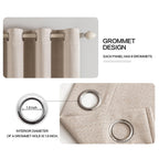 MIULEE 100% Blackout Linen Curtains for Bedroom 52x84 Inches Natural Beige