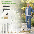 PIMEKOY Crack Weeder Tool Set, 3 Different Weed Remover Tool Head for Paver