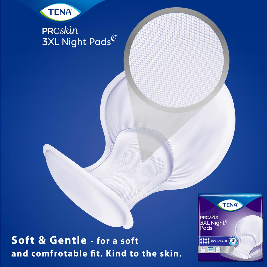 TENA ProSkin 3XL Overnight Incontinence Pads for Women and Men, 48 Count
