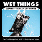DUDE Wipes Odor Destroyer Flushable Wipes - Extra-Large Adult Wet Wipes - 6 Pack (288 Count) - Deodorizing, Lightly Scented, Controls Odor for up to 24 Hours - Septic and Sewer Safe