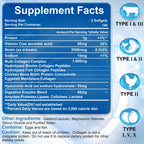SIGNILIFE Multi Collagen Peptides for Women & Men, Hydrolyzed Collagen Peptides-Type I, II, III, V, X - with Hyaluronic Acid,Vitamin C,Biotin,Supports Skin Hair Nail, Non-GMO, 280 Softgels