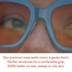 Setex Gecko Grip 1mm Anti Slip Eyeglass Nose Pads, (Bulk Pack 15 Clear Pair) USA Made, 2500 Innovative Microstructured Fibers per Nose Pad, 1mm x 7mm x 16mm