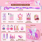 Beayuck Kids Makeup Kit for Girls - Girls Makeup Kit Toys, Real Washable Cosmetic Set with Storage Case, Kids Play Makeup Set for Christmas Birthday Gift 3 4 5 6 8 10 11 12+ Years Old, Pink