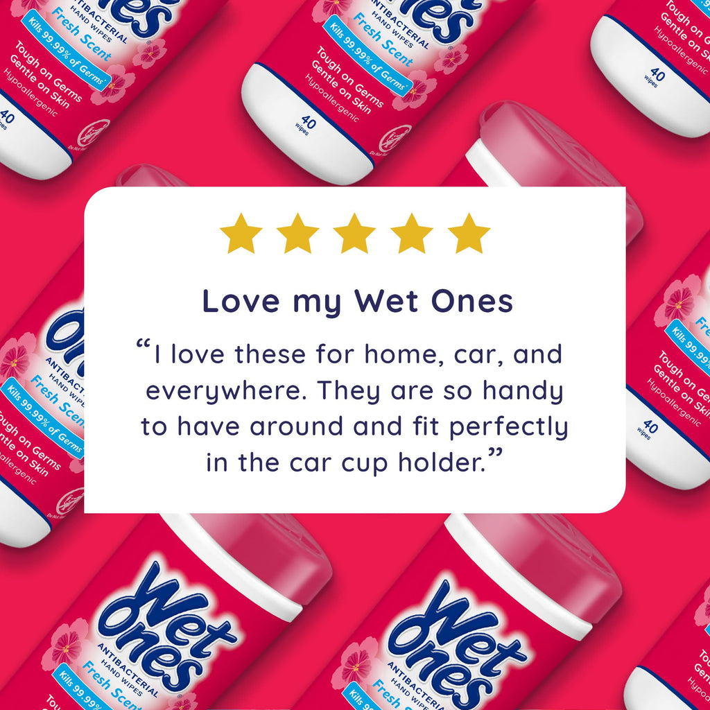 Wet Ones Antibacterial Hand Wipes, Fresh Scent Wipes | Antibacterial Wipes, Hand Sanitizer Wipes, Wet Ones Wipes, 40 ct. Canister (6 pack)