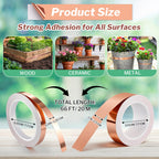 Mysora 2 Pcs Copper Tape for Slugs and Snails, 1 Inch x 66 ft and 1/2 Inch X 66 ft Copper Slug and Snail Barrier Tape, Non Toxic, Pet Safe, for Pots, Eaves, Gardens, Places Where Snails Might Climb