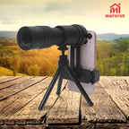 Zoom Lens for iPhone Android, 4K 10-300x40mm Compact Monocular Telescope Mini for Stargazing Space Lover Night Vision Bird Watching Hunting, Super Zoom Monoscope (Smartphone Holder&Tripod Included)