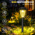 GIGALUMI 12 Pack Solar Light Outdoor Waterproof, Warm White Pathway Lights Solar Powered, Landscape Lighting, Garden Lights for Decor, Patio, Garden, Yard, Pathways, Walkway