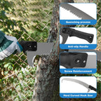 Manual Pole Saw for Tree Trimming, 26FT Telescoping Extension Pole Tree Pruner with 24" Blade, Hand Pole Saw for Cutting High Branches, Detachable Pruning Saw for Garden Yard Maintenance