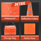 RoadHero 28 Inch 2 Pack Collapsible Traffic Safety Cones with Bag,Orange