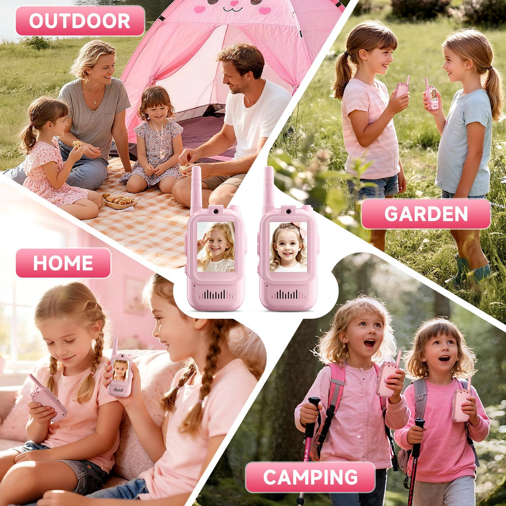 Video Walkie Talkies for Kids, 2 Pack Kids Two Way Radio Toy Walkie Talkies