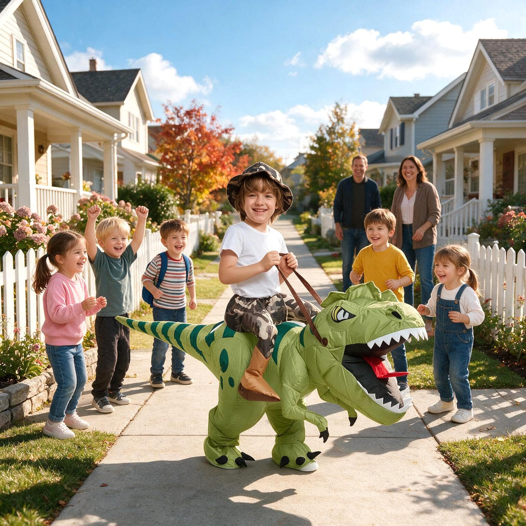 Inflatable Dinosaur Costume for Kids,Blow Up Halloween T Rex Suit (4-6YRS)