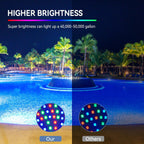 CEDIO LED Pool Light Bulb for Inground Pool, 2026 Upgraded 120V RGB Color Changing Pool Lights Underwater Pool Light with Remote Control, E26/E27 Replacement Pool Light (Pool Light Bulb Black)