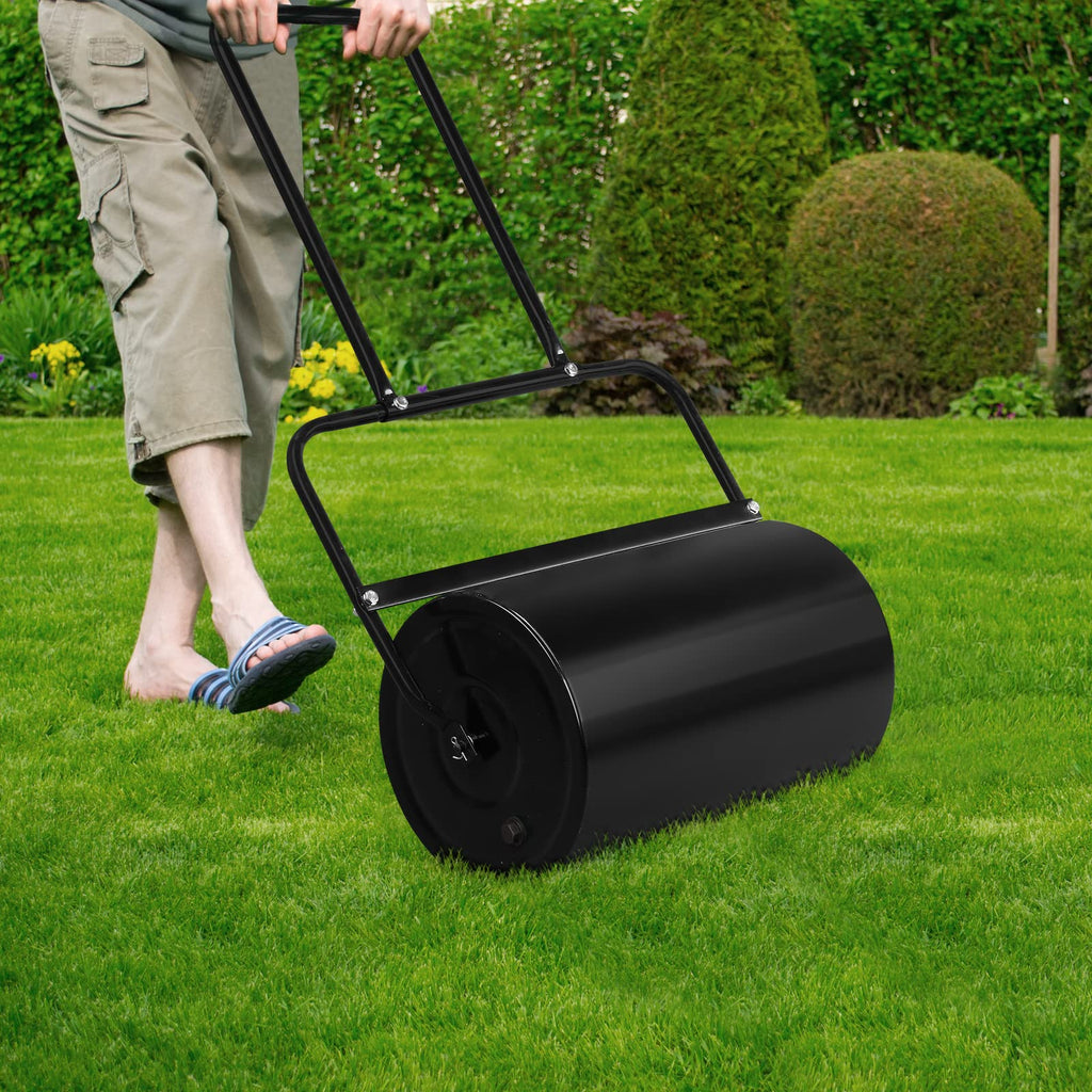 Outvita Lawn Roller, 10 Gallons Water and Sand Filled, Black