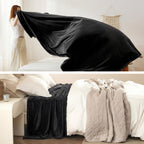 Bedsure Black Soft Warm Fleece Halloween Blanket Queen Size 90"x90"