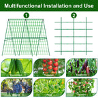 48 x 48 Inch Foldable Cucumber Trellis for Raised Bed- A-Frame Garden Trellis for Climbing Plant Outdoor with Climbing Net and Plant Support Clip for Outdoor Plants Zucchini Vegetables Tomato Flowers