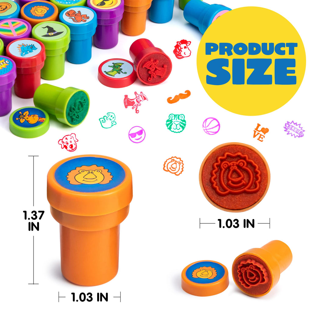 JOYIN 100PCS Assorted Stamps for Kids Self-Ink for Party Favor, Teacher Stamps, Kids Treasure Box, Prize for Classroom, Birthday School Stuffers (50 Designs, Dinosaur, Halloween Stampers)