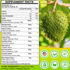 Soursop Bitters Liquid 880MG, Soursop Multivitamin Drops with Leaf Extract & Sea Moss, for Cell Support & Regeneration, Immunity, Liver, Gut, Zzz, Skin & Antioxidant | 5.6 Fl Oz - 160 Days Supply