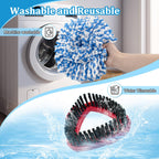 Mop Heads Replacements for O-Cedar RinseClean 2-Tank Spin Mop, Mop Replace Head for O Cedar, Mop Heads Include 4 Pack Mop Refills, 2 Scrubber Mop Heads, 1 Mop Base, Reusable, Easy to Replace