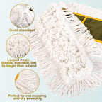 4-Pack 36'' Universal Microfiber and Cotton Mop Pads – Loop End - Easy Zipper - Compatible with Industrial Dust Mops – Reusable Replacement Heads for Commercial Floor Cleaning & Janitorial Supplies