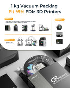 Official Creality PETG 3D Printer Filament 1.75mm 1KG (2.2lbs), High Precision, Strong Toughness, Odorless, Better Flow, Moistureproof 3D Printing CR PETG Filament, Black