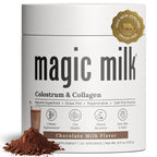 Magic Milk - New Zealand Grass-Fed Colostrum & Collagen | Supports Gut Health, Immunity, & Muscle Recovery | Bioactive Nutrients for Skin & Hair Health | Chocolate Milk Flavor | 20 Servings