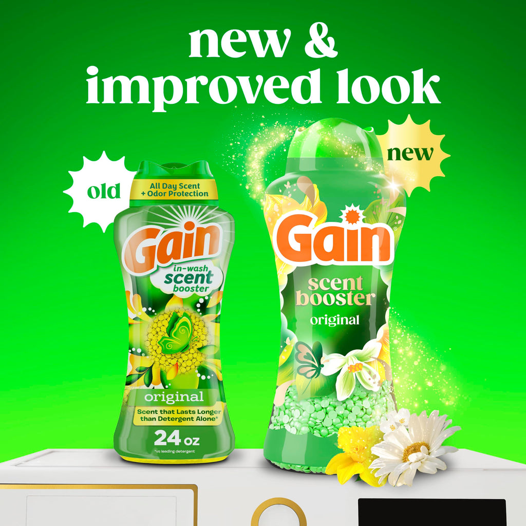 Gain In-Wash Laundry Scent Booster Beads Long-Lasting Fresh Scent Beads All Day Freshness and Odor Protection, Original Scent, 30.1 oz