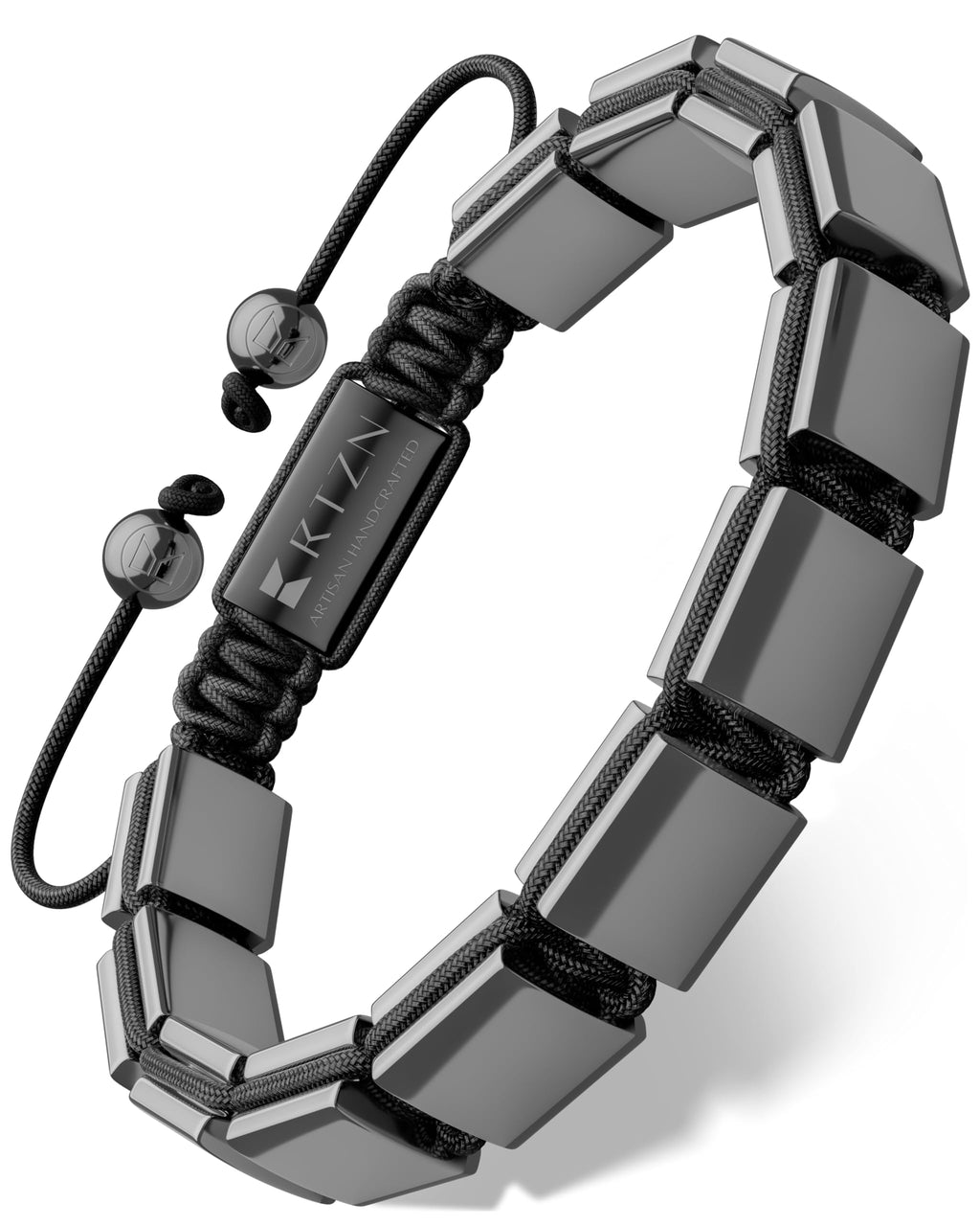 RTZN® Hematite Bracelet for Men – Premium Artisan Handcrafted Authentic Hematite Stone Bracelet – Adjustable 8mm Mens Hematite Bracelet for Strength, Confidence & Focus (Havana)