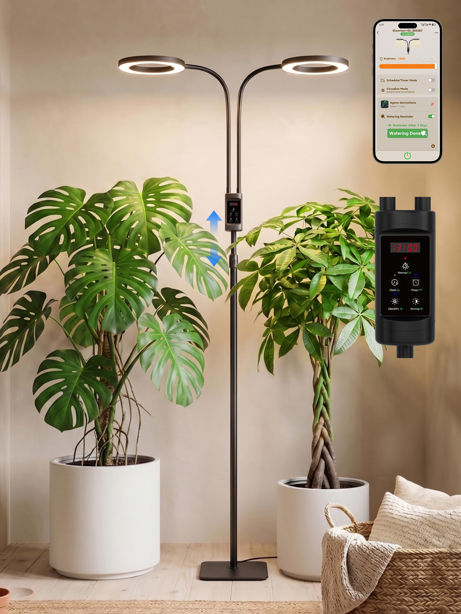 GLOWRIUM Smart Grow Lights for Indoor Plants,Plant Light with Bluetooth App