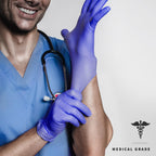Medguy Medical Nitrile Exam Gloves, 4 Mil Powder-Free Latex-Free Food-Safe Disposable Cooking Cleaning Glove, Blue-Violet 100Pcs (Medium)