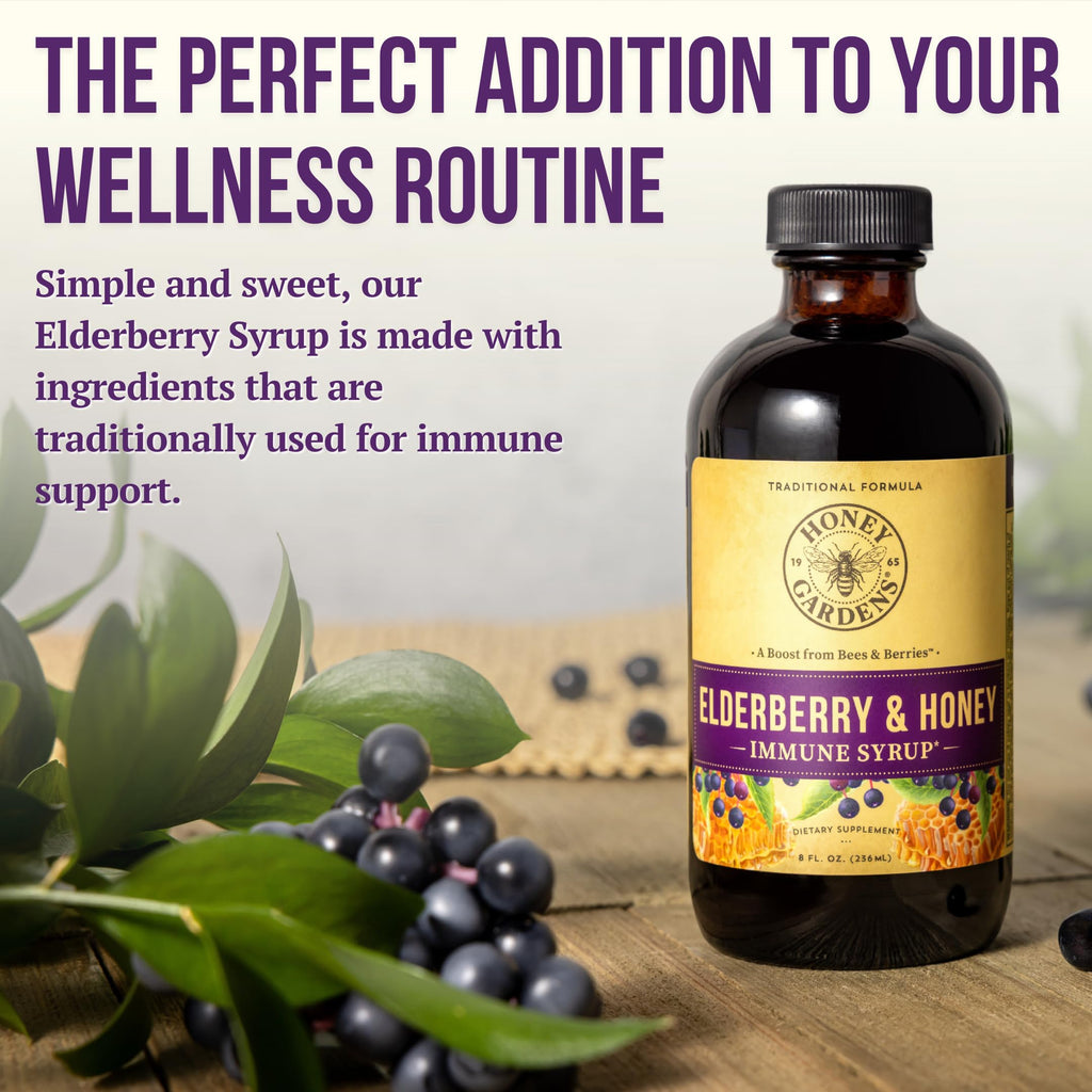 ZAND Elderberry & Honey Immune Syrup - Black Elderberry Syrup for Adults & Kids, Natural Throat Defense Wellness Supplement with Propolis & Organic Apple Cider Vinegar - 8 Fl Oz