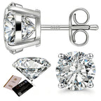 Moissanite Earrings Studs for Women and Men, 925 Sterling Silver