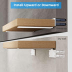 Shelf Brackets, Heavy Duty Floating Shelf Brackets 10-Inch Long, 6-Pack Brackets for Shelves, Matte White L Hidden Metal Wall Shelf Support Shelving Brackets, 1/5-Inch Thick 160 lb. Load Capacity